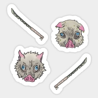 Boar with Swords Sticker